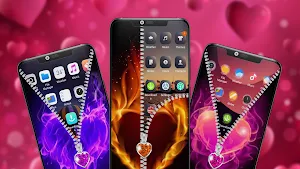 Heart Zipper Lock Screen Screenshot 2