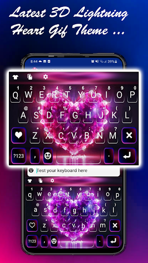 Gif Keyboard App - Heart Theme Screenshot 0