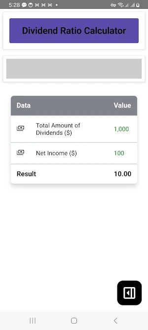Dividend Ratio Calculator Screenshot 3