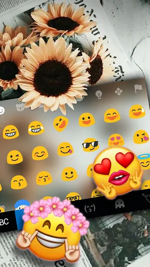 Retro Sunflower Keyboard Background Screenshot 2