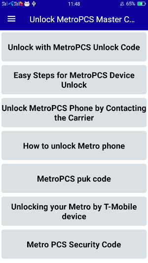 Unlock MetroPCS Master Code Screenshot 0