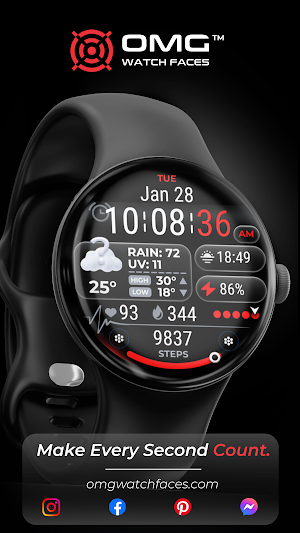 OMG 160 Weather Watch Face Screenshot 1