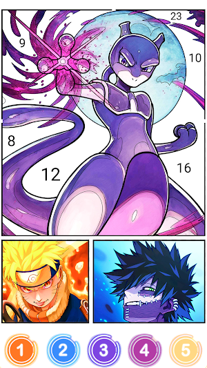 Happy Anime Coloring By Number Screenshot 1