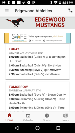 Edgewood Mustangs Athletics Screenshot 1