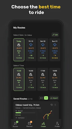Wind2Ride: Wind Route Planner Screenshot 0