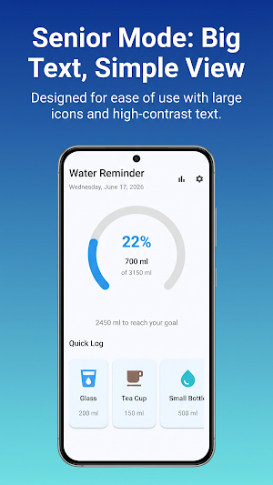Easy Water Reminder: Seniors Screenshot 2