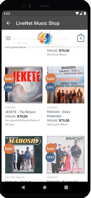 LiveNet Music Shop Screenshot 2