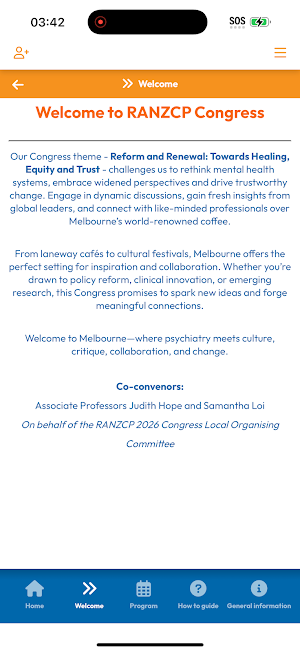 RANZCP 2026 Congress Screenshot 0