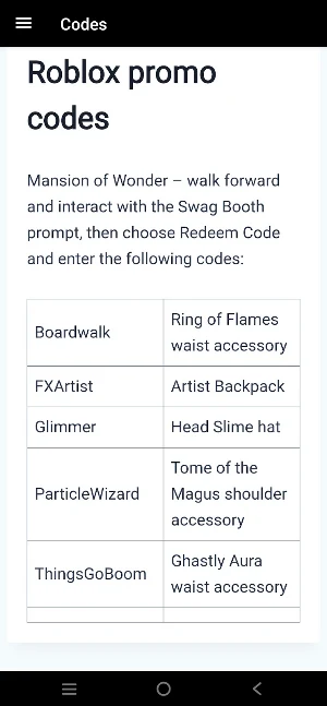 Codes For Roblox Games Screenshot 3