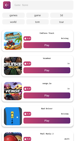 Games App,All in one Screenshot 1