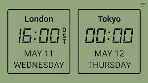 World Clock Dual Digital Clock Screenshot 0