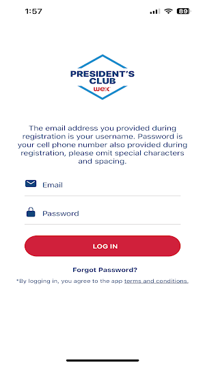 WEX President’s Club Screenshot 2