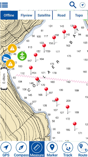 Lake Shelbyville Offline Chart Screenshot 2