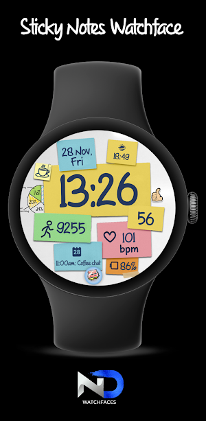 Sticky Notes Watchface —NDW081 Screenshot 0