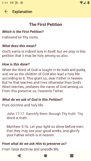 Lutheran Catechism Screenshot 2