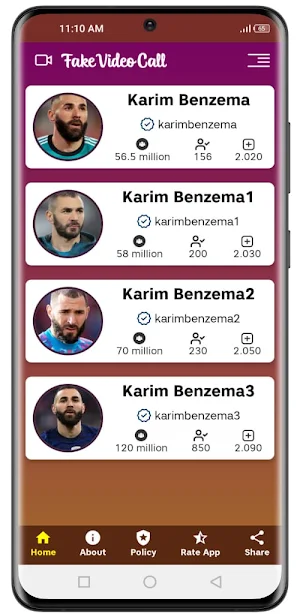 Karim benzema video call Screenshot 1