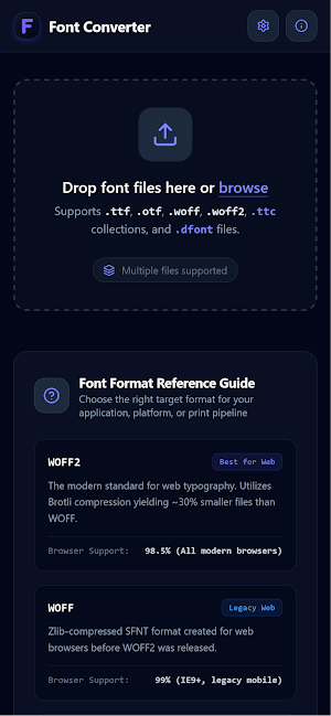 Font Converter: TTF OTF WOFF2 Screenshot 0