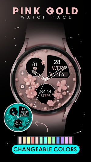 Pink Rose Flowers Watch Face Screenshot 2