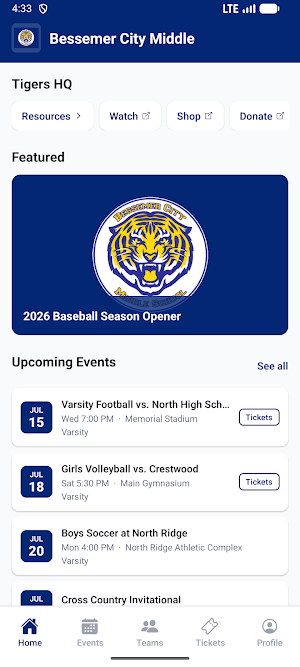 Bessemer City Middle Athletics Screenshot 0