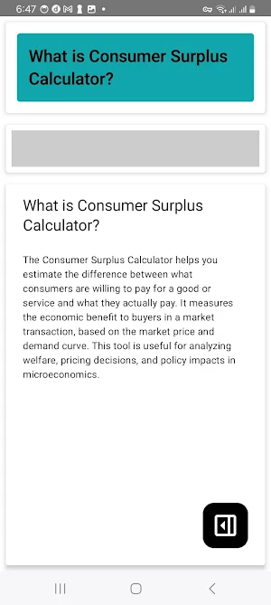 Consumer Surplus Calculator Screenshot 1