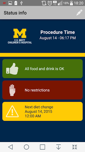 MOTT Pre-Operative Diet Screenshot 2