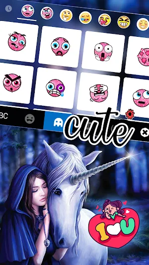 Unicorn Fairytale Keyboard Background Screenshot 2