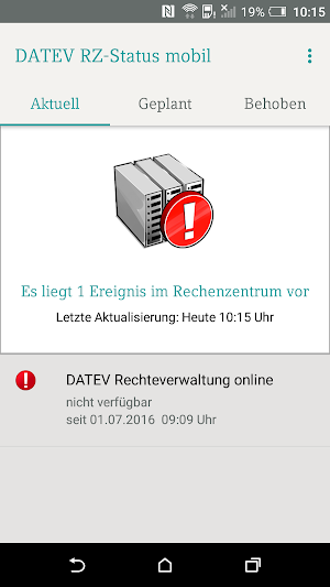 DATEV RZ-Status mobil Screenshot 1