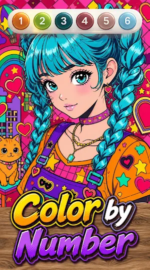 Anime Girl Color by Number Screenshot 1