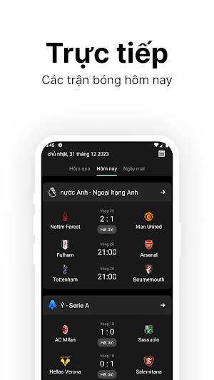 Bóng Đá Hôm Nay Screenshot 0