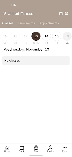 United Fitness App Screenshot 1