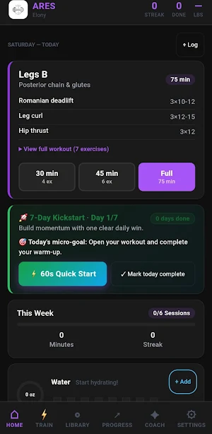 Ares: Gym Workout Coach Screenshot 0
