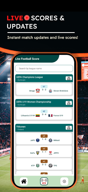 Foot Score - Watch Live Score Screenshot 0