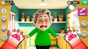 Angry Gran VS Naughty Cat Sim Screenshot 1