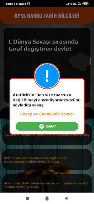 KPSS TARİH BANKO SORULAR Screenshot 2