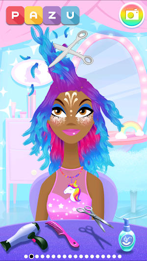 Girls Hair Salon Unicorn - Hairstyle kids games Screenshot 1