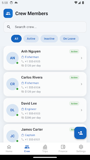 Fishing Crew Logbook Screenshot 1