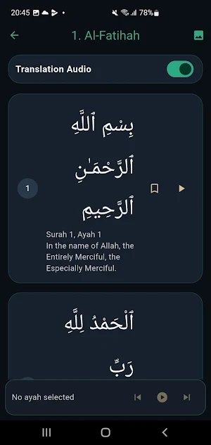 Quran in English translation Screenshot 0