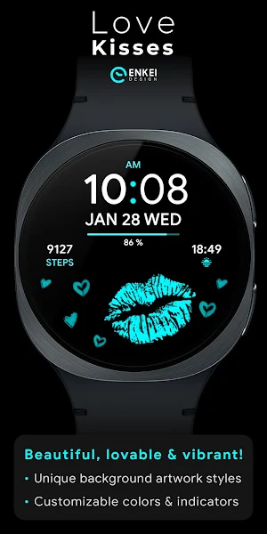 Love Kisses - colorful digital Screenshot 1