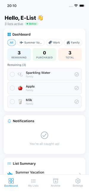 e-List - Shared Shopping List Screenshot 0