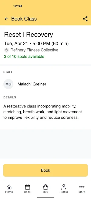 Refinery Fitness Collective Screenshot 2