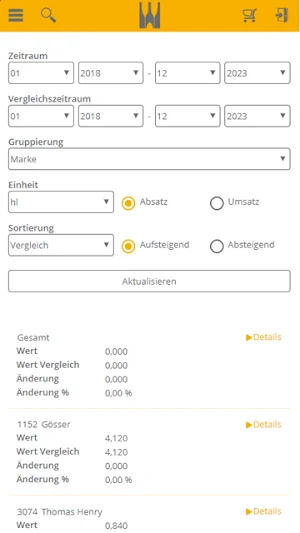 Getränke Waldhoff Kundenportal Screenshot 3