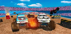 Monster Truck Shooting Race Game - Mega Ramp Stunt Screenshot 3