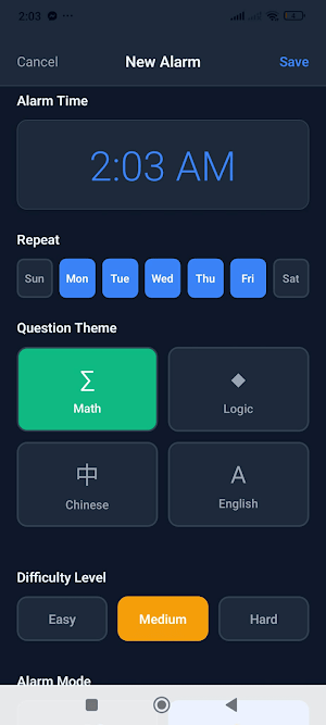 Smart Alarm Screenshot 2