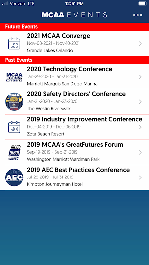 MCAA Events Screenshot 2