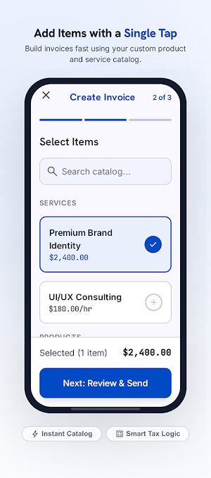 Single Tap Invoice Maker Screenshot 2