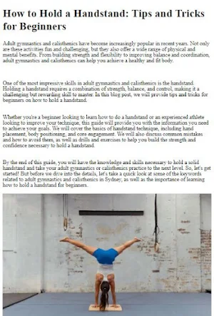 Gymnastics Handstand Tutorial Screenshot 3