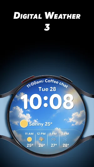 Digital Weather 3 - Watch face Screenshot 0