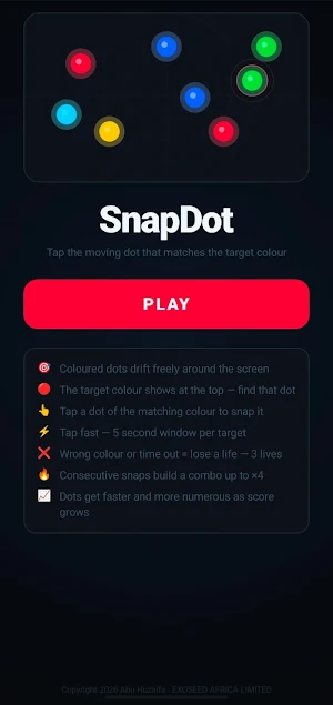 SnapDot: Reflex Color Game Screenshot 0