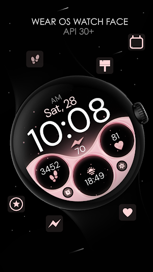 Rose Gold digital watch face Screenshot 1