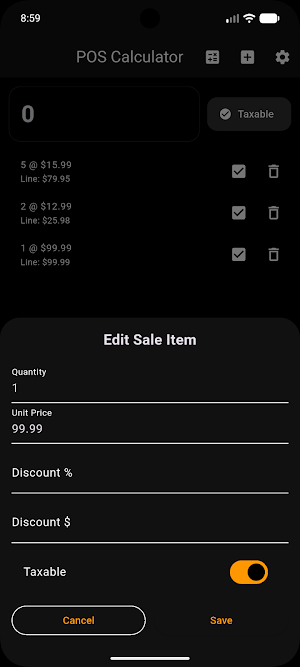 POS Calculator Screenshot 3